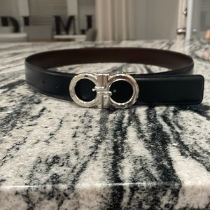 Salvatore Ferragamo - Reversible Belt - sz 34 (Nero/Auburn)